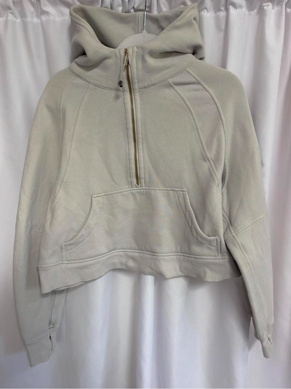 lululemon athletica Cream Half-Zip Funnel Neck Hoodie